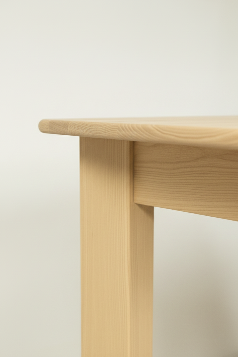 Mesa infantil Mimba madera natural vista trasera