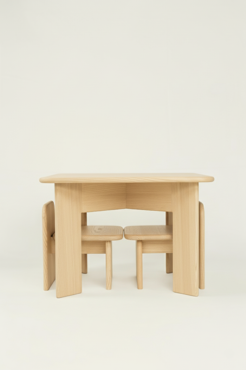 Mesa infantil Mimba madera natural accesorios