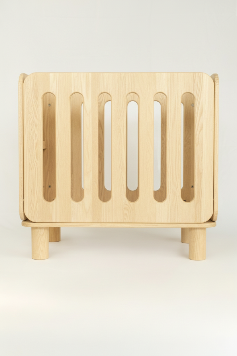 Minicuna colecho Nimbi madera natural montaje