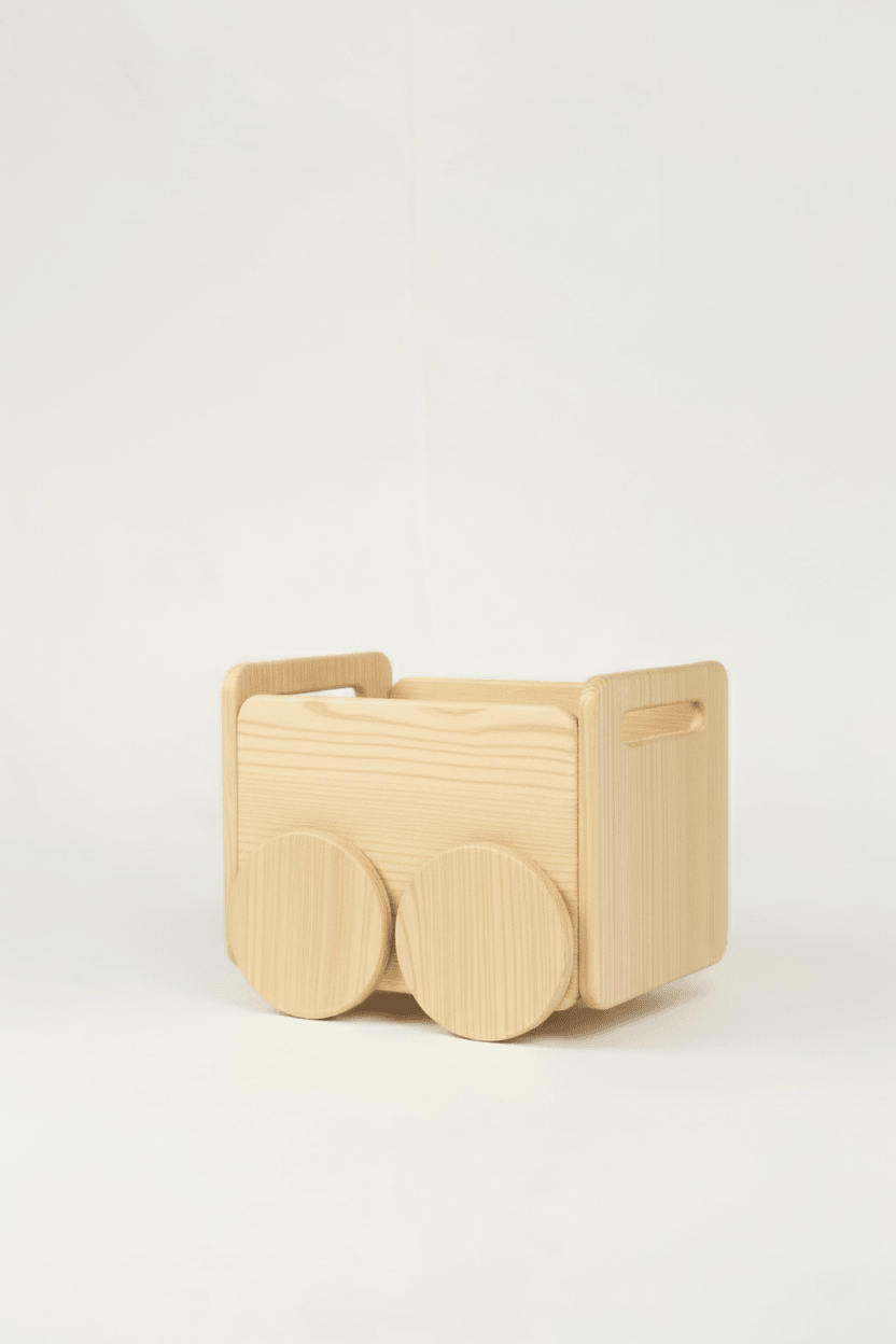 Carrito de juguetes Olaki madera natural uso