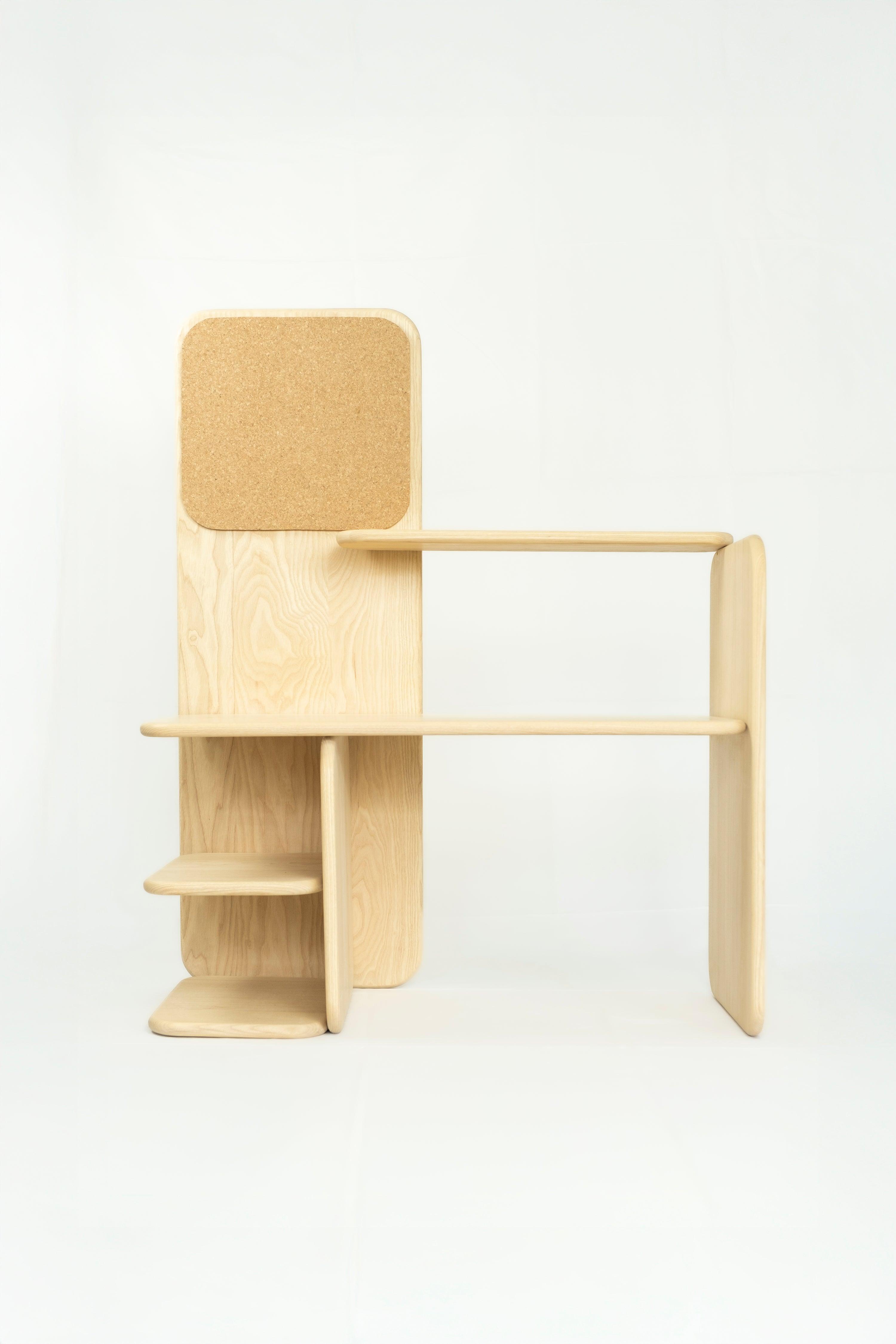 Escritorio infantil Orian madera natural detalle