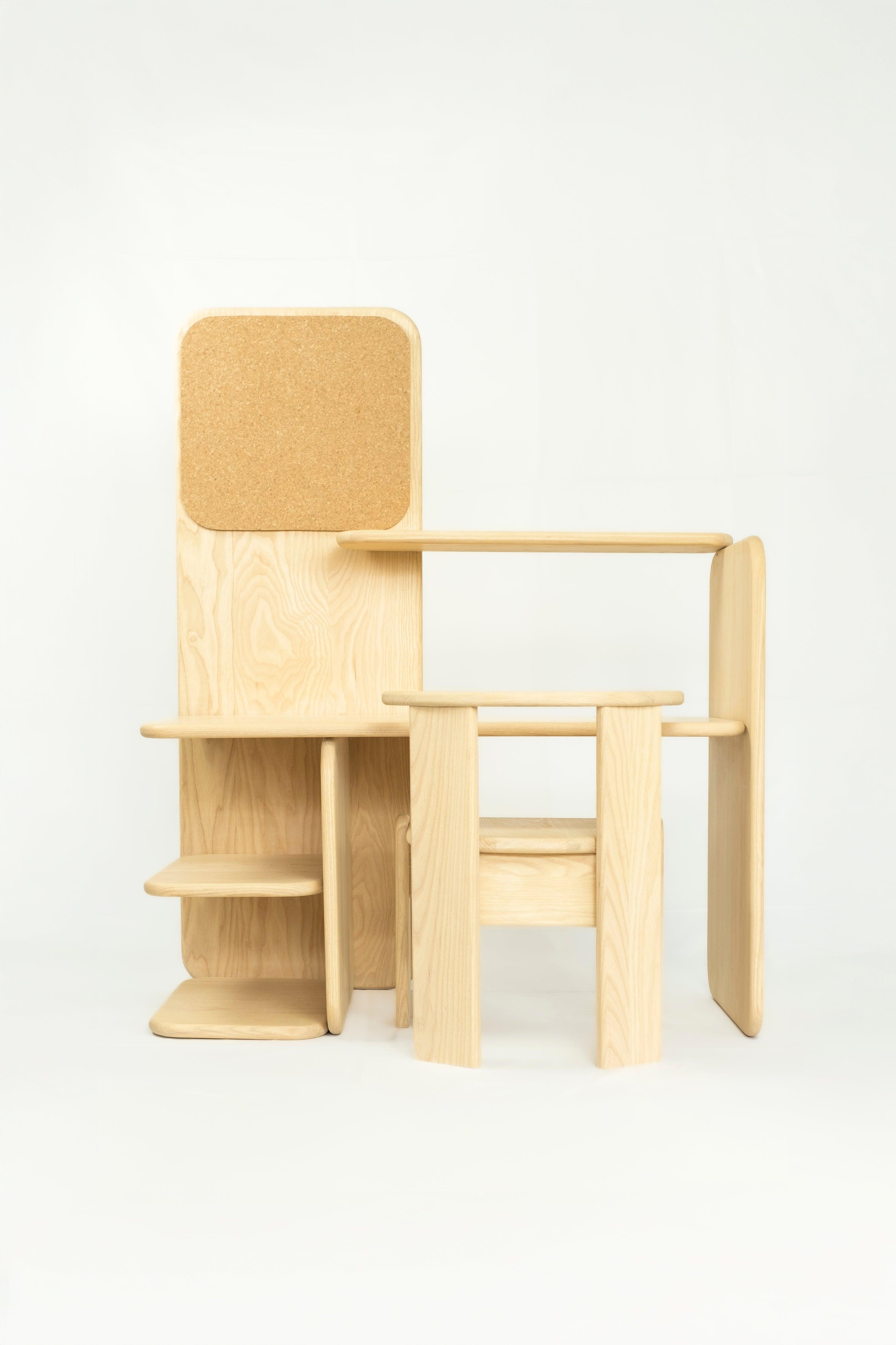 Escritorio infantil Orian madera natural ambiente