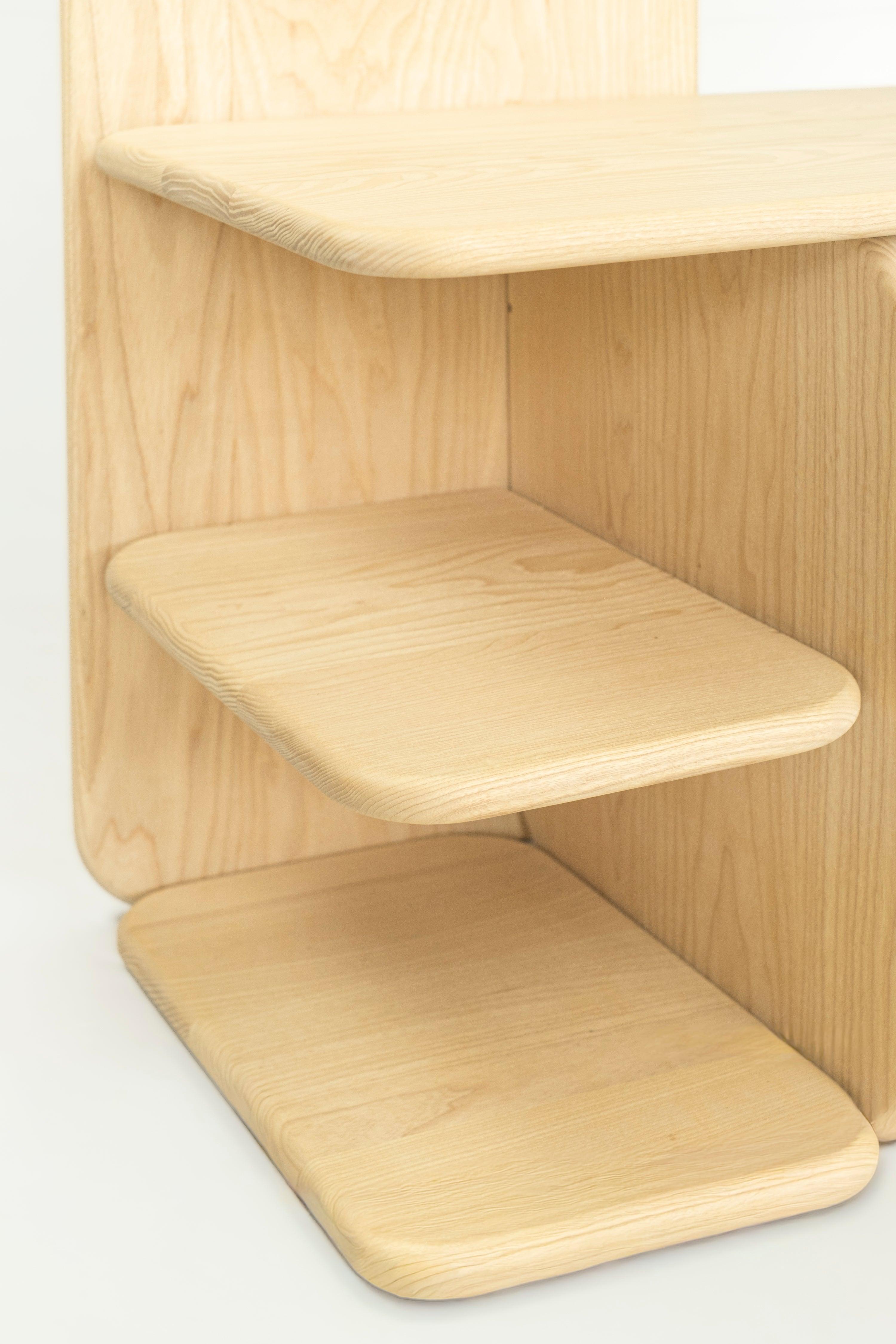 Escritorio infantil Orian madera natural vista lateral