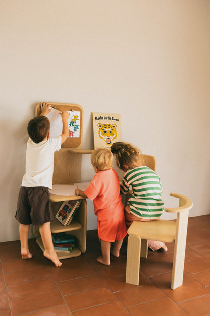 Silla infantil Alune madera natural vista trasera