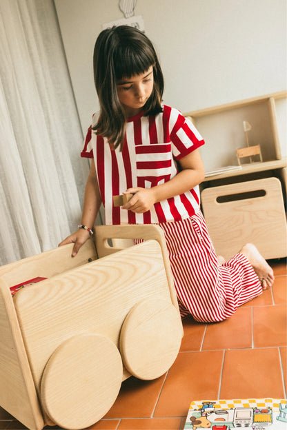 Olaki | Carrito de Juguetes con Ruedas Madera Olaki | Carrito de Juguetes con Ruedas Madera